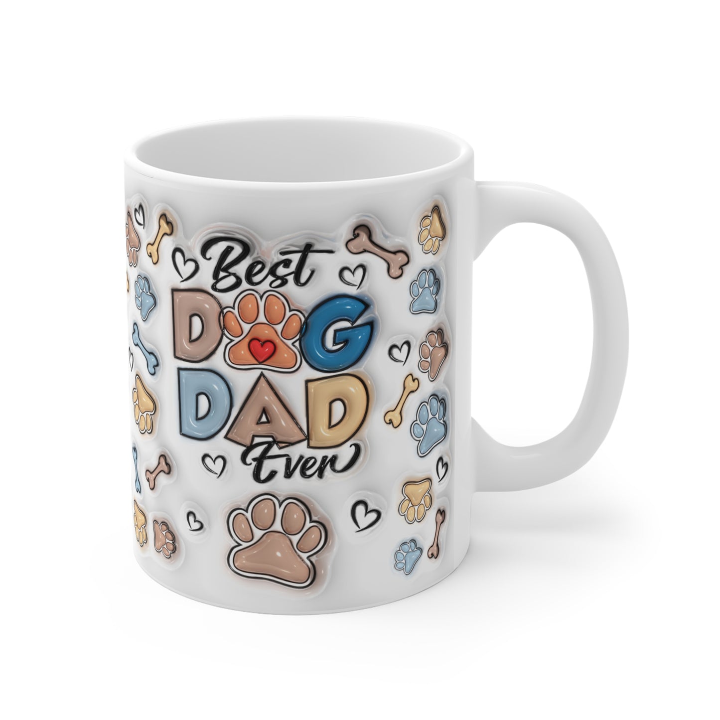 Best Dog Dad Ever Mug — Cute Paw Print Coffee Cup for Dog Lovers