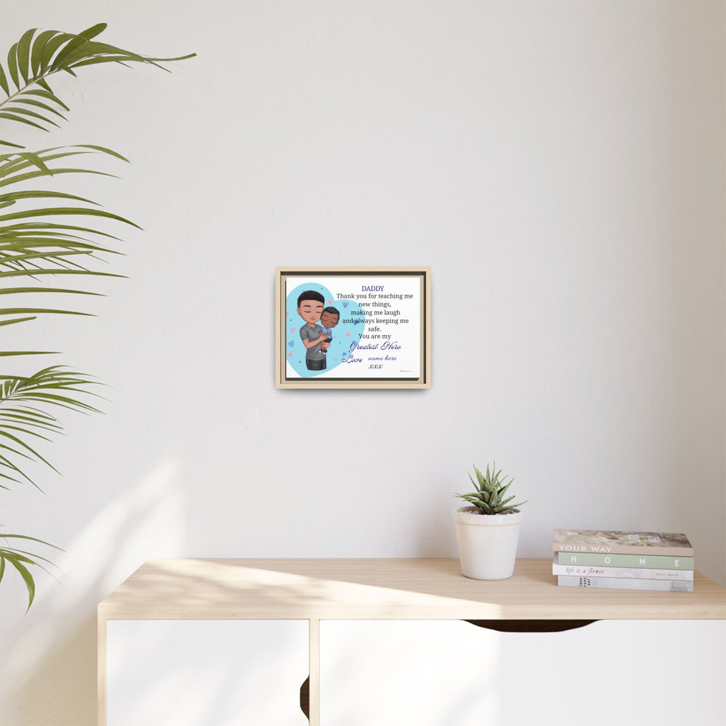 Personalized "Daddy — You Are My Greatest Hero" Framed Canvas Print