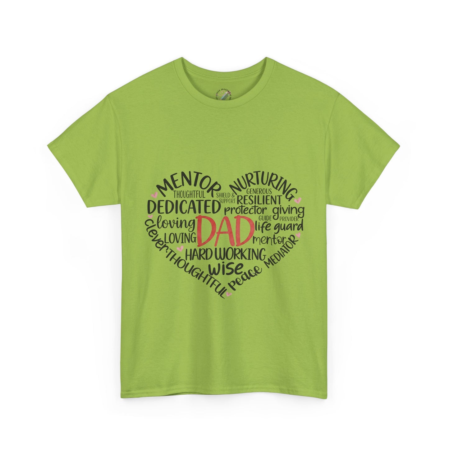 Dad Word Cloud Heart T-Shirt — Father’s Day Gift, Loving & Dedicated Dad Tee