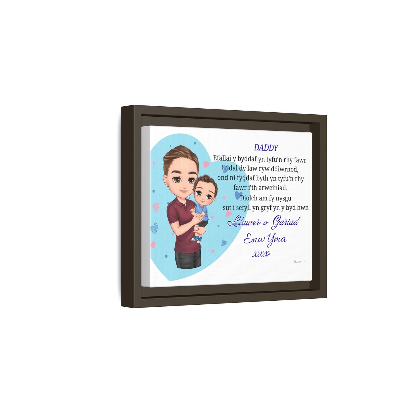 Personalised Welsh Father’s Day Canvas | Daddy Gift From Child | Custom Welsh Wall Art for Dad