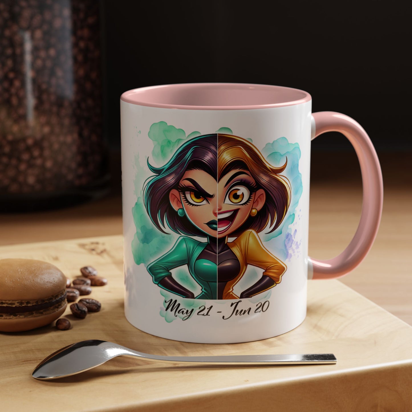 Gemini Zodiac Coffee Mug – May 21–June 20 Astrological Twin Design (Accent 11/15oz)