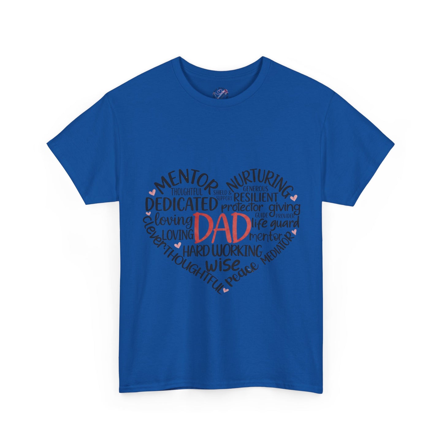 Dad Word Cloud Heart T-Shirt — Father’s Day Gift, Loving & Dedicated Dad Tee
