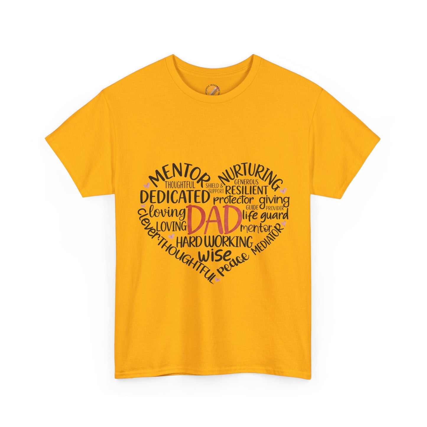 Dad Word Cloud Heart T-Shirt — Father’s Day Gift, Loving & Dedicated Dad Tee