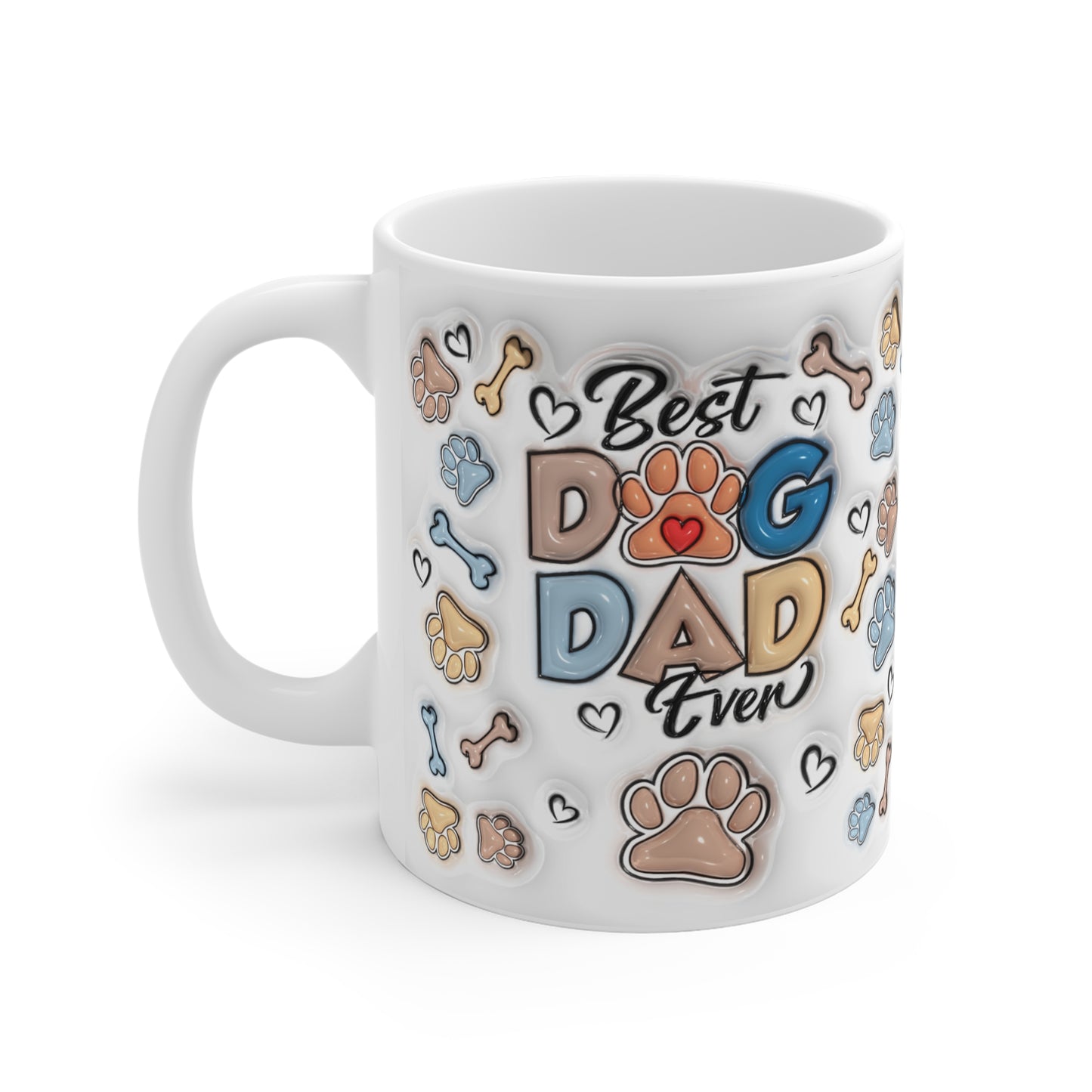 Best Dog Dad Ever Mug — Cute Paw Print Coffee Cup for Dog Lovers