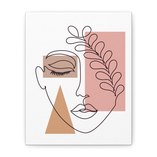 Abstract Face Canvas Art, Modern Home Decor, Minimalist Wall Print, Boho Aesthetic, Gift for Art Lovers, Living Room Decoration