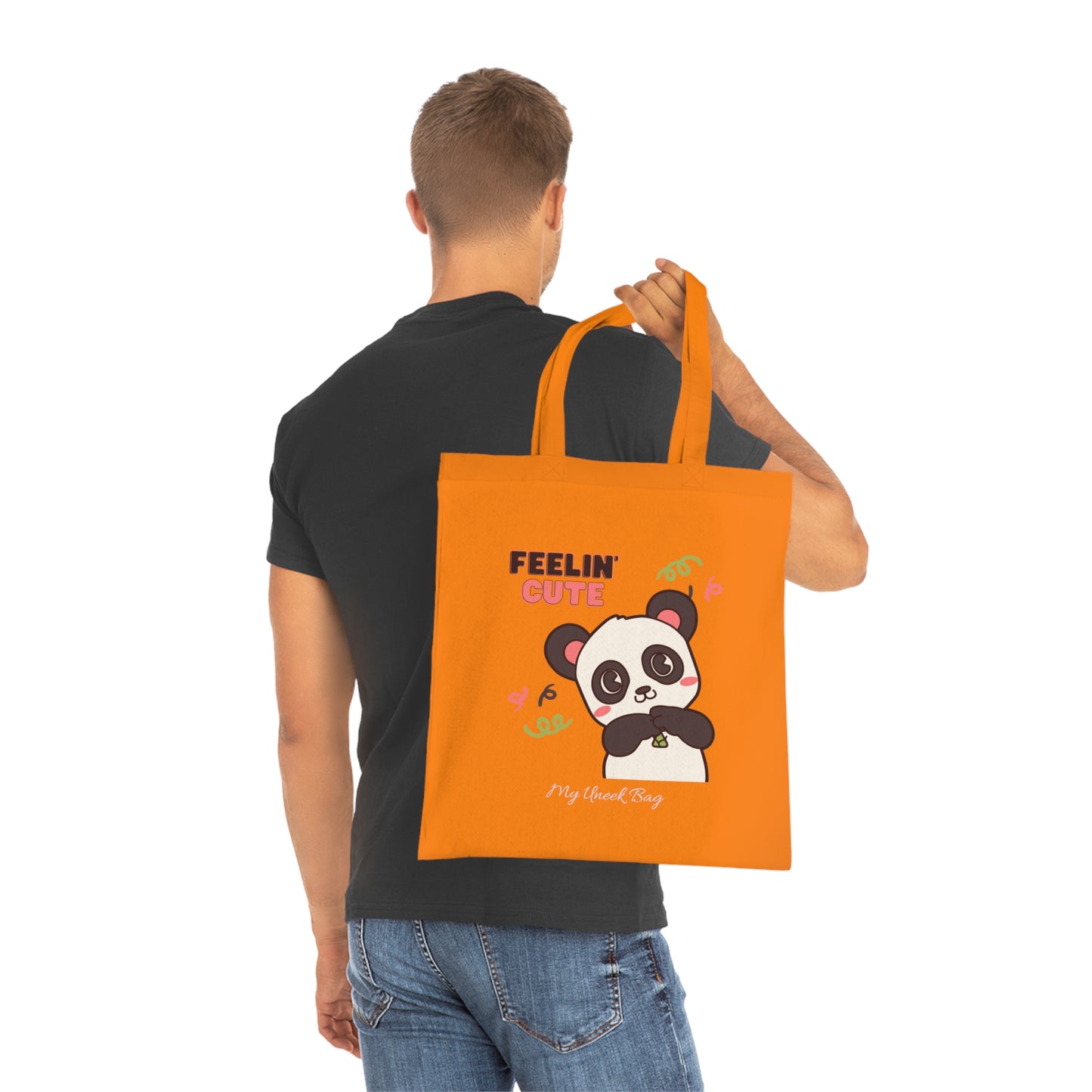 Feelin' Cute Panda Cotton Tote Bag