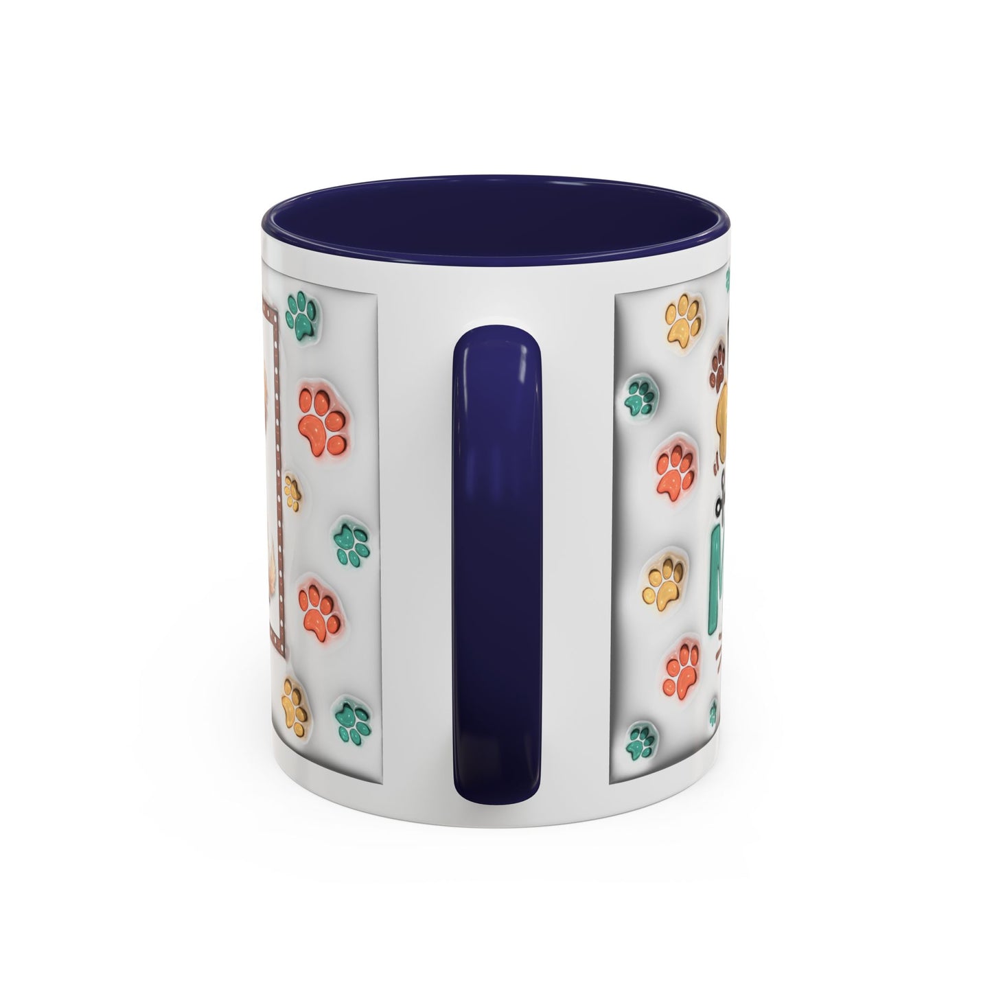 Personalized Puppy Photo Coffee Mug — Cute Paw Print Accent Mug (Custom Name)