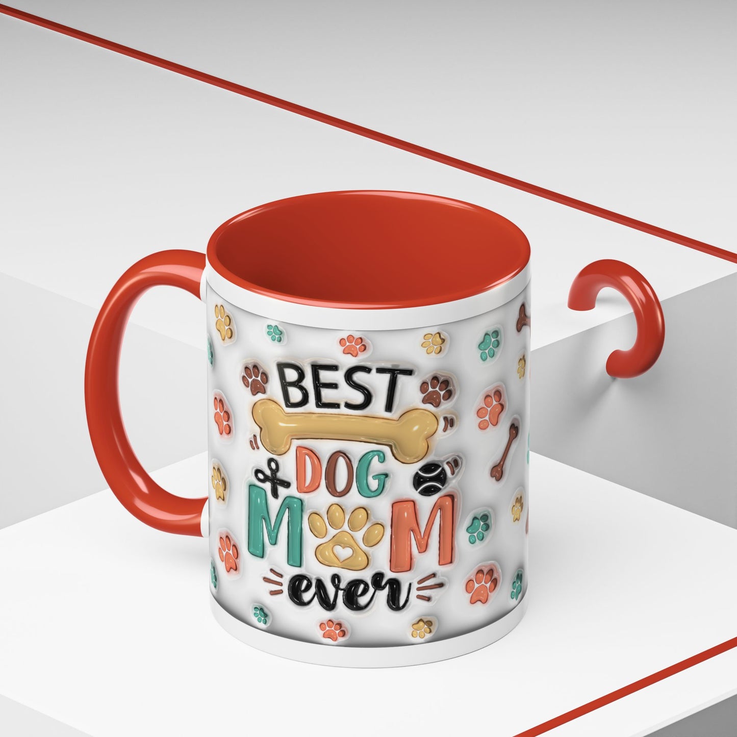 Personalized Puppy Photo Coffee Mug — Cute Paw Print Accent Mug (Custom Name)