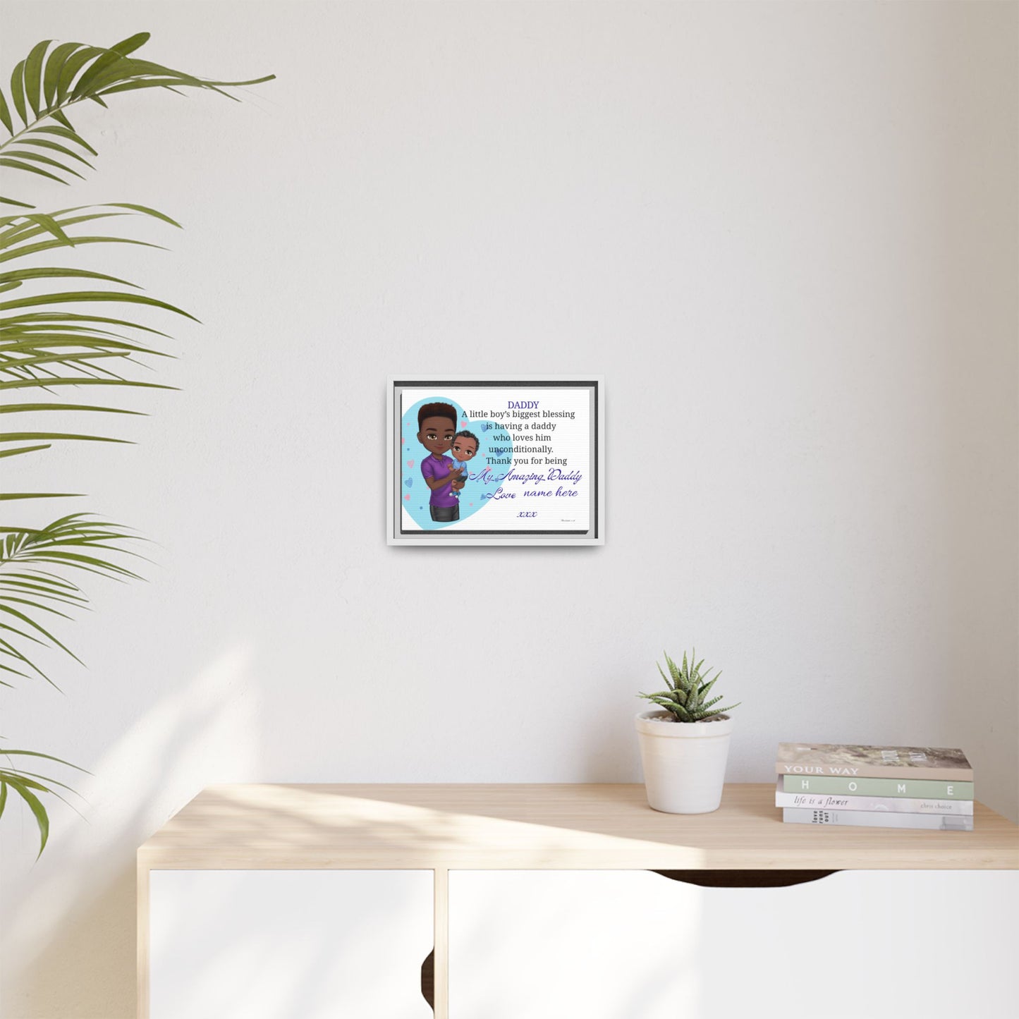 Framed Canvas Print — "Daddy: A little boy’s biggest blessing" Personalized Father’s Day Gift