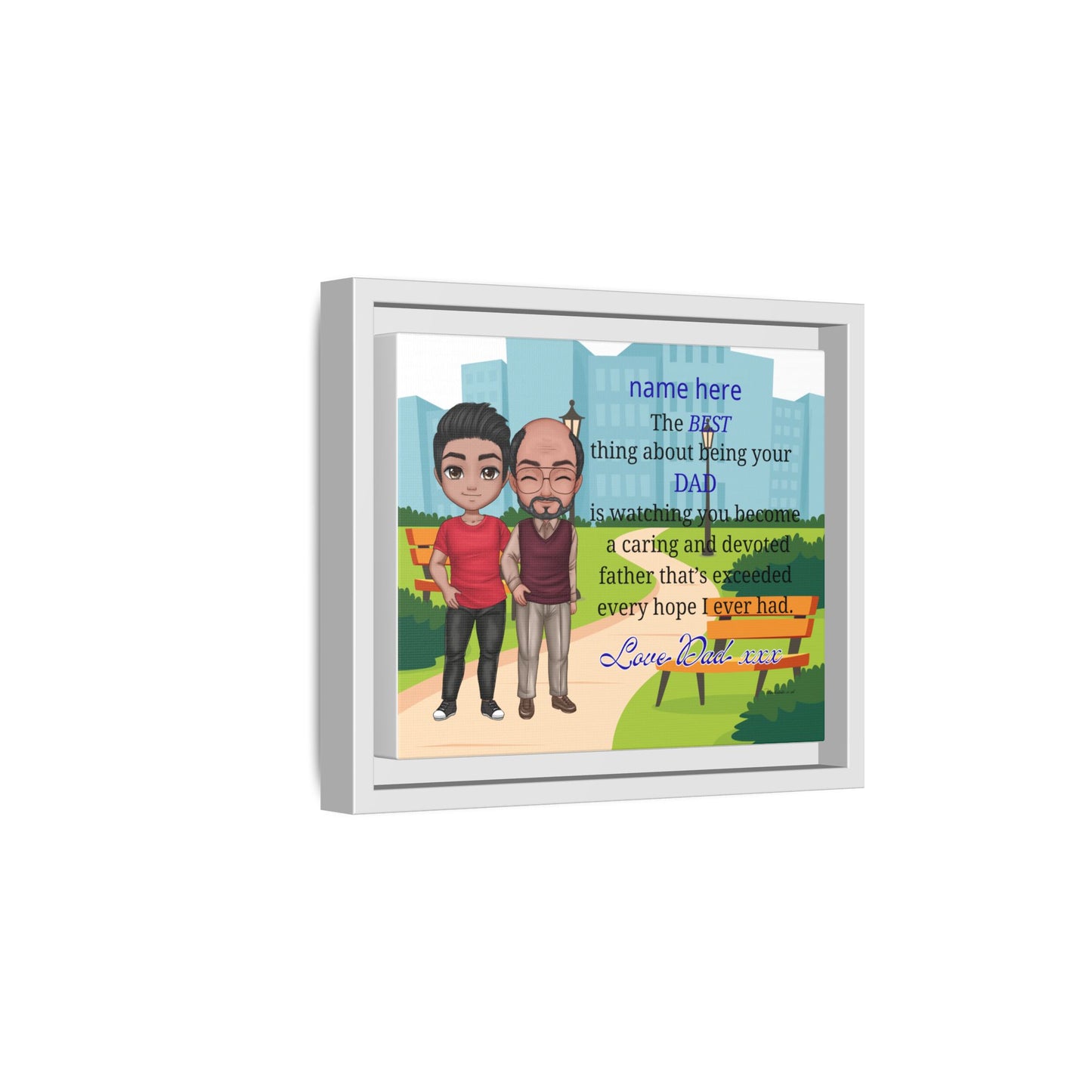 Personalized Father & Son Canvas Print — “The Best Thing About Being Your Dad” Framed Art