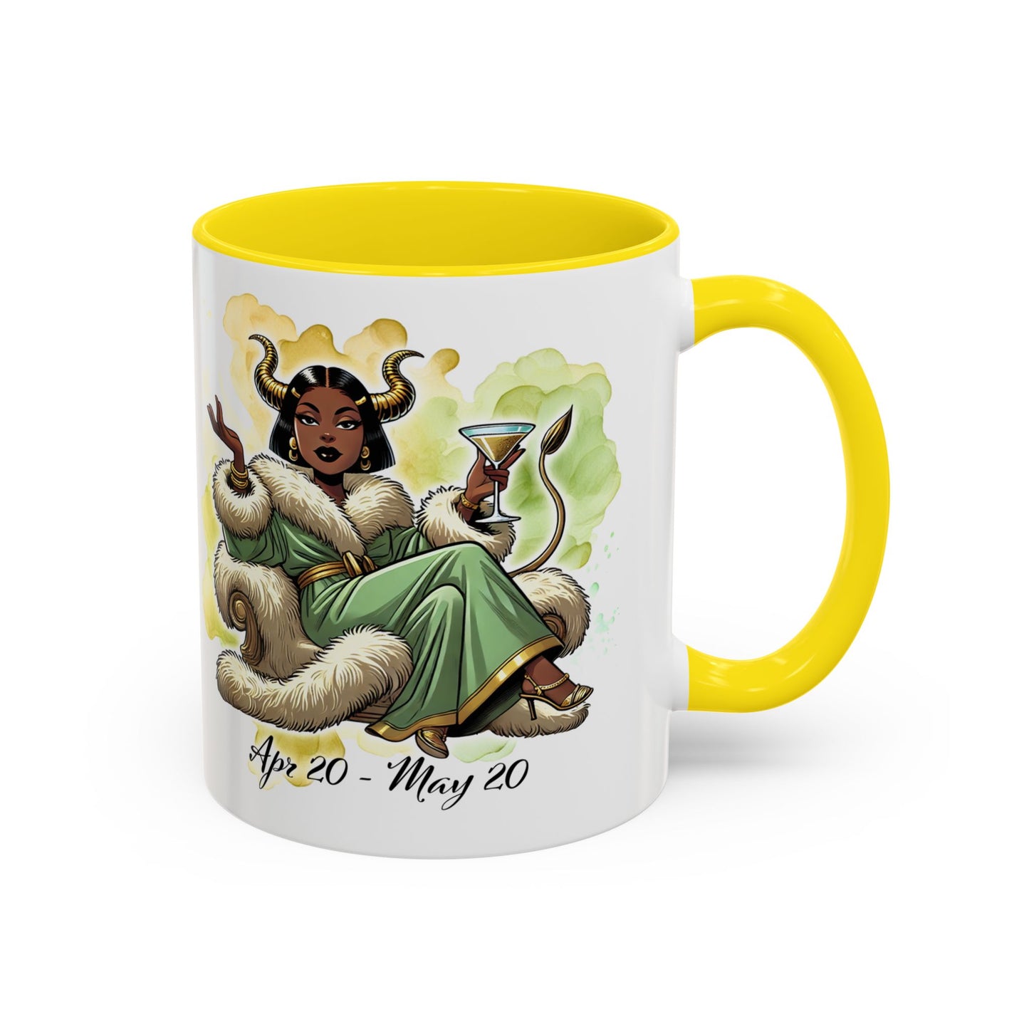 Taurus Coffee Mug — Zodiac Horoscope Mug with 'Apr 20 - May 20' Illustration
