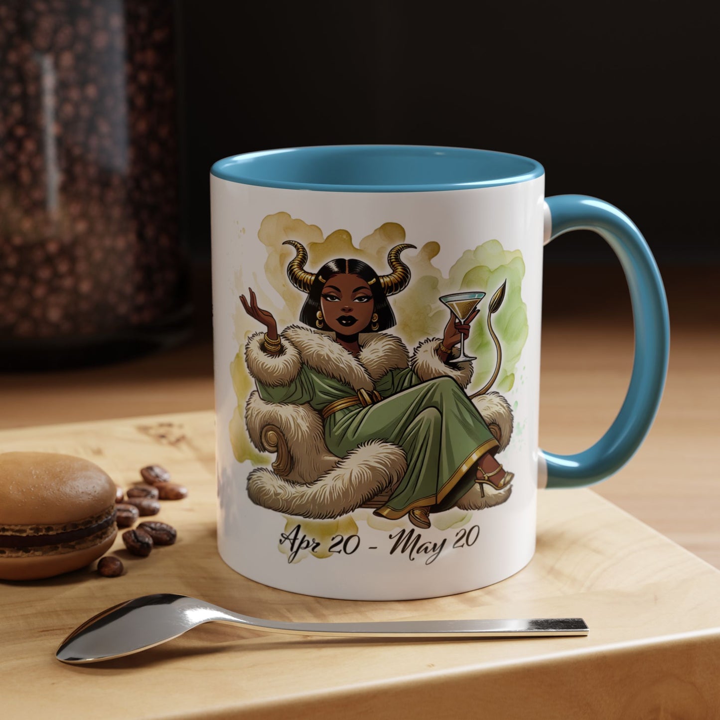 Taurus Coffee Mug — Zodiac Horoscope Mug with 'Apr 20 - May 20' Illustration