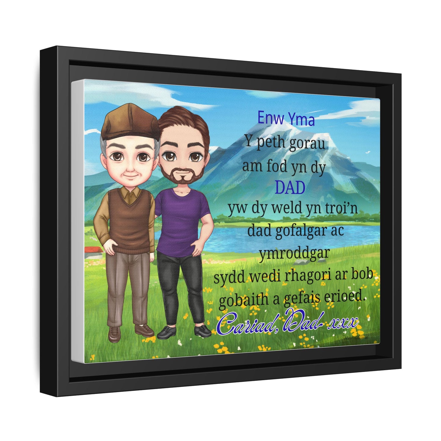 Personalised Welsh Father to Son Canvas | Gift for Son From Dad | Proud Father Welsh Wall Art