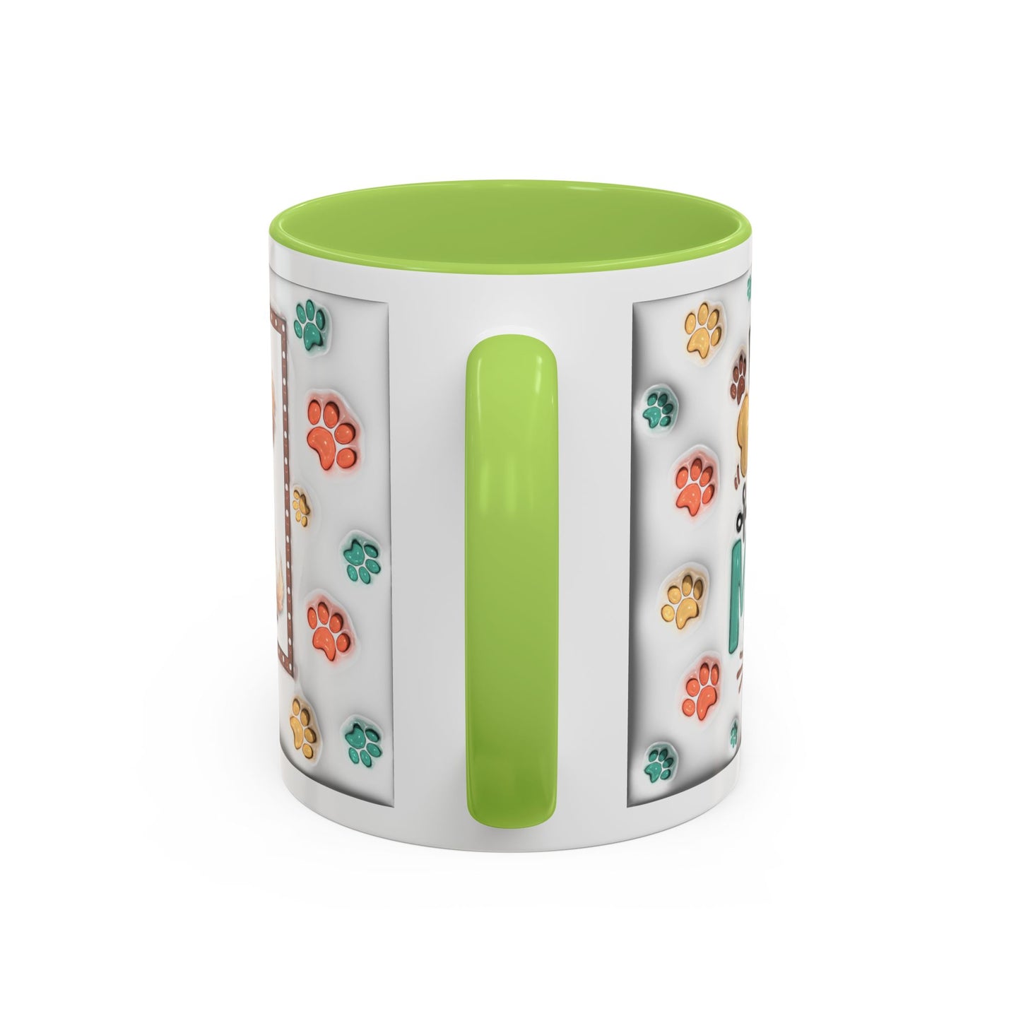 Personalized Puppy Photo Coffee Mug — Cute Paw Print Accent Mug (Custom Name)