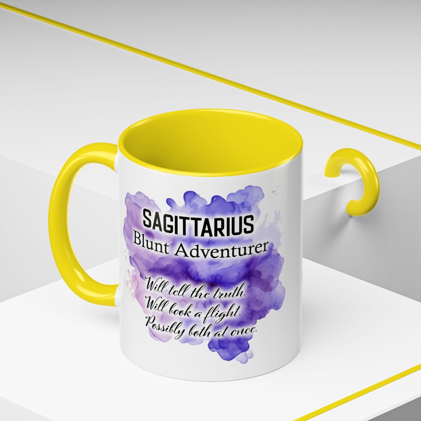 Sagittarius Zodiac Coffee Mug — Archer Girl Illustration, Nov 22–Dec 21