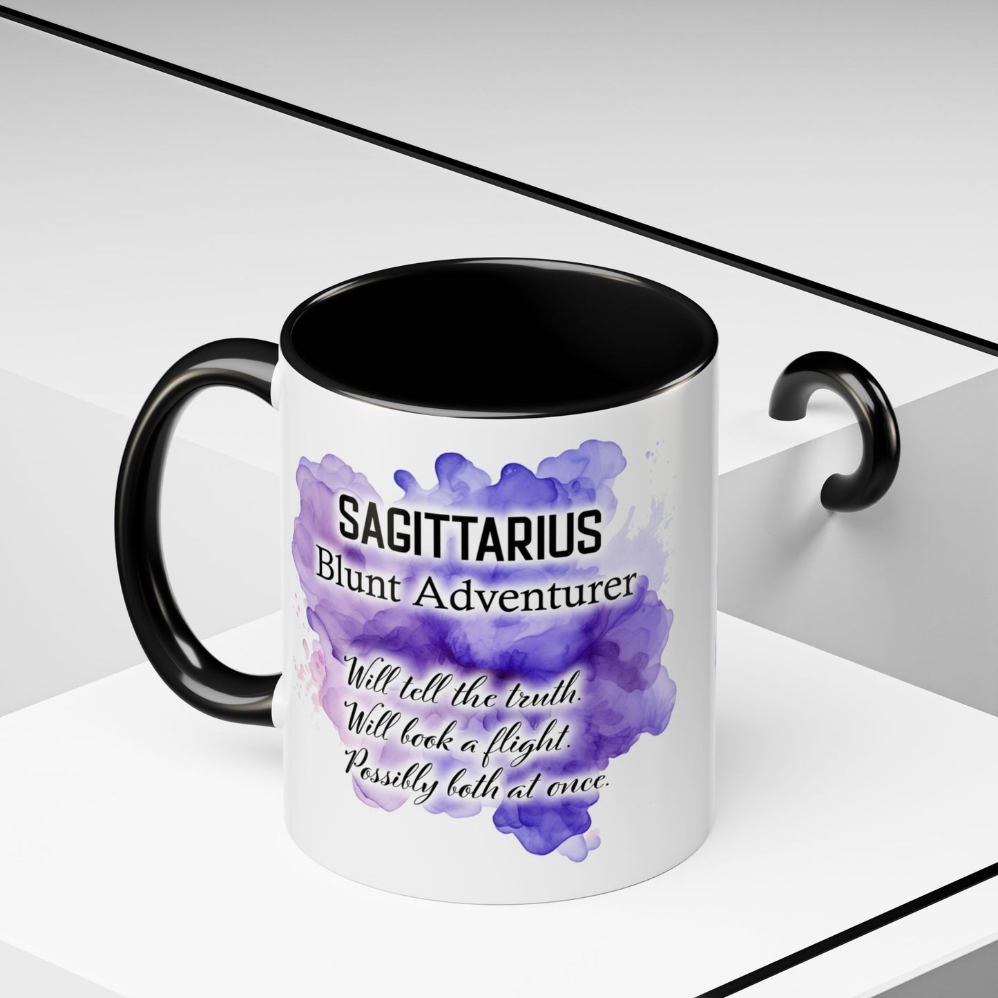 Sagittarius Zodiac Coffee Mug — Archer Girl Illustration, Nov 22–Dec 21