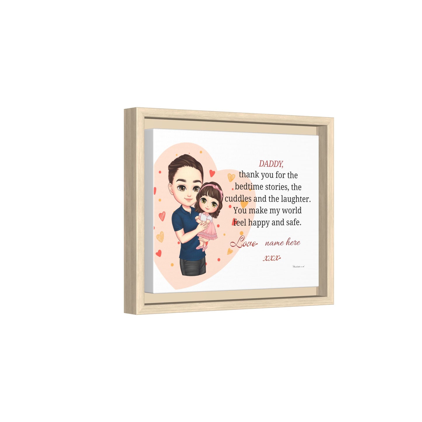 Framed Matte Canvas — "Daddy, thank you for the bedtime stories" Personalized Father’s Day Gift