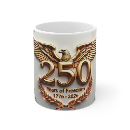 250 Years of Freedom 1776–2026 Commemorative Mug