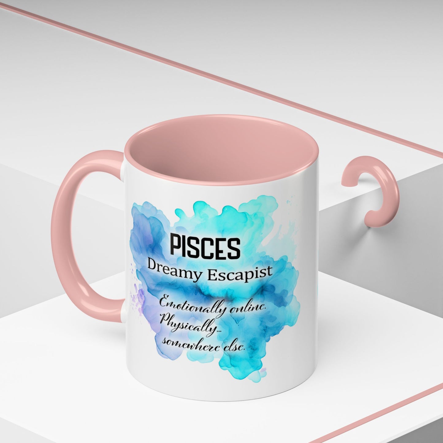 Pisces Zodiac Coffee Mug — Watercolor Mermaid Horoscope Accent Mug (Feb 19–Mar 20)