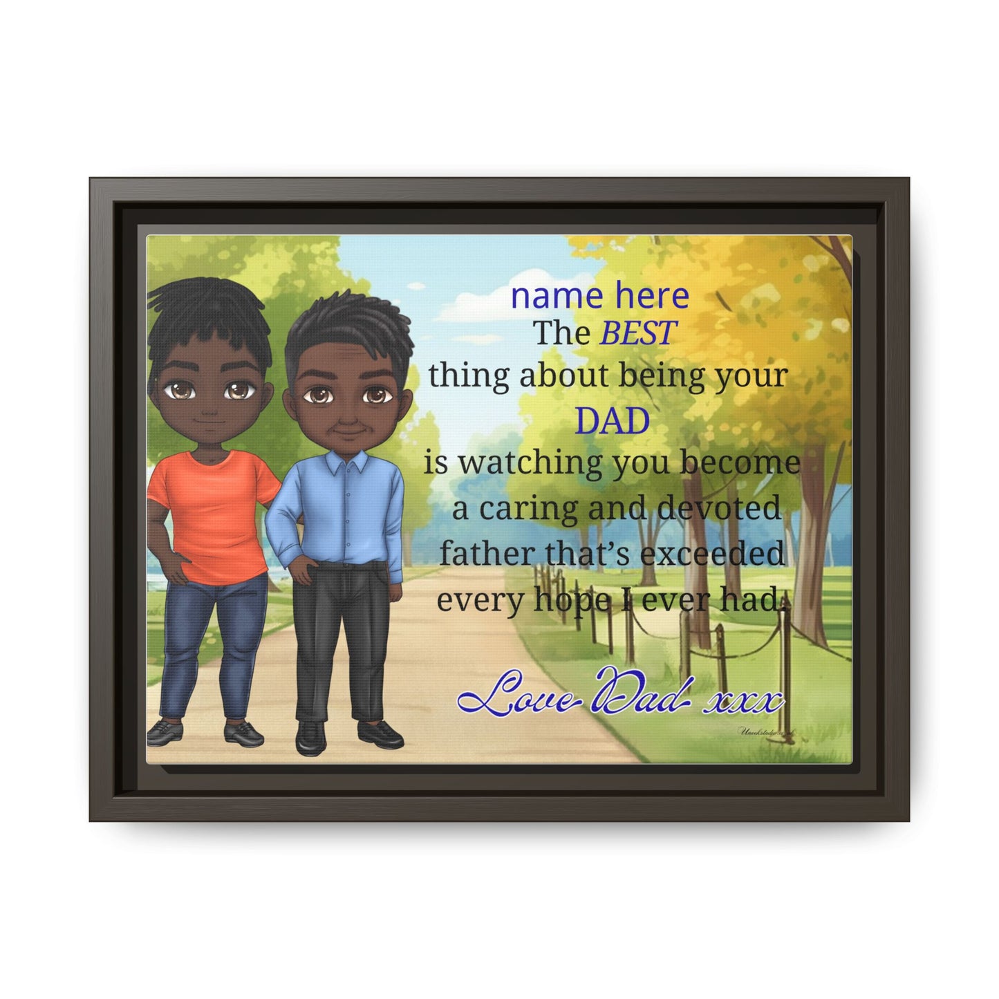 Framed Canvas Print — Personalized 'The Best Thing About Being Your Dad' Father's Day Art