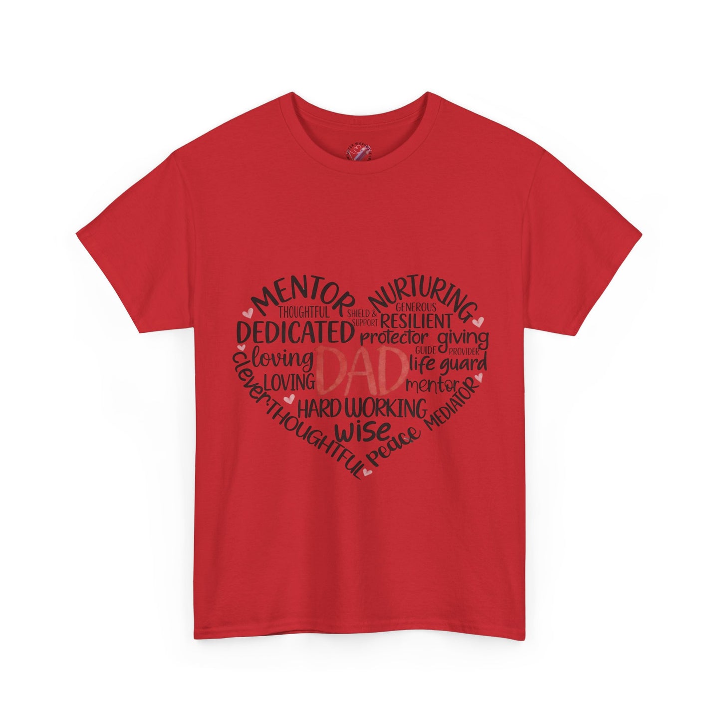 Dad Word Cloud Heart T-Shirt — Father’s Day Gift, Loving & Dedicated Dad Tee
