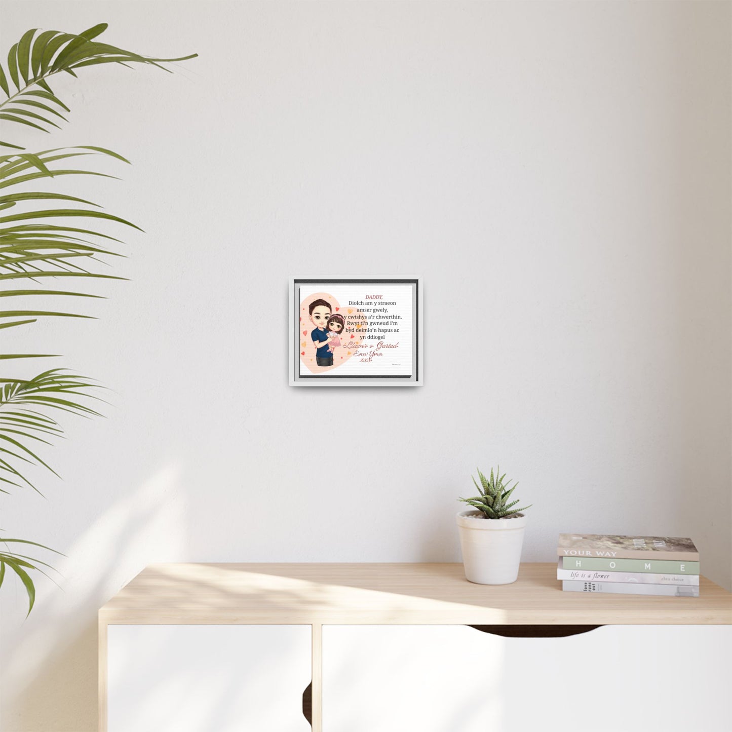 Personalised Welsh Father’s Day Canvas | Daddy Gift From Child | Custom Welsh Wall Art for Dad