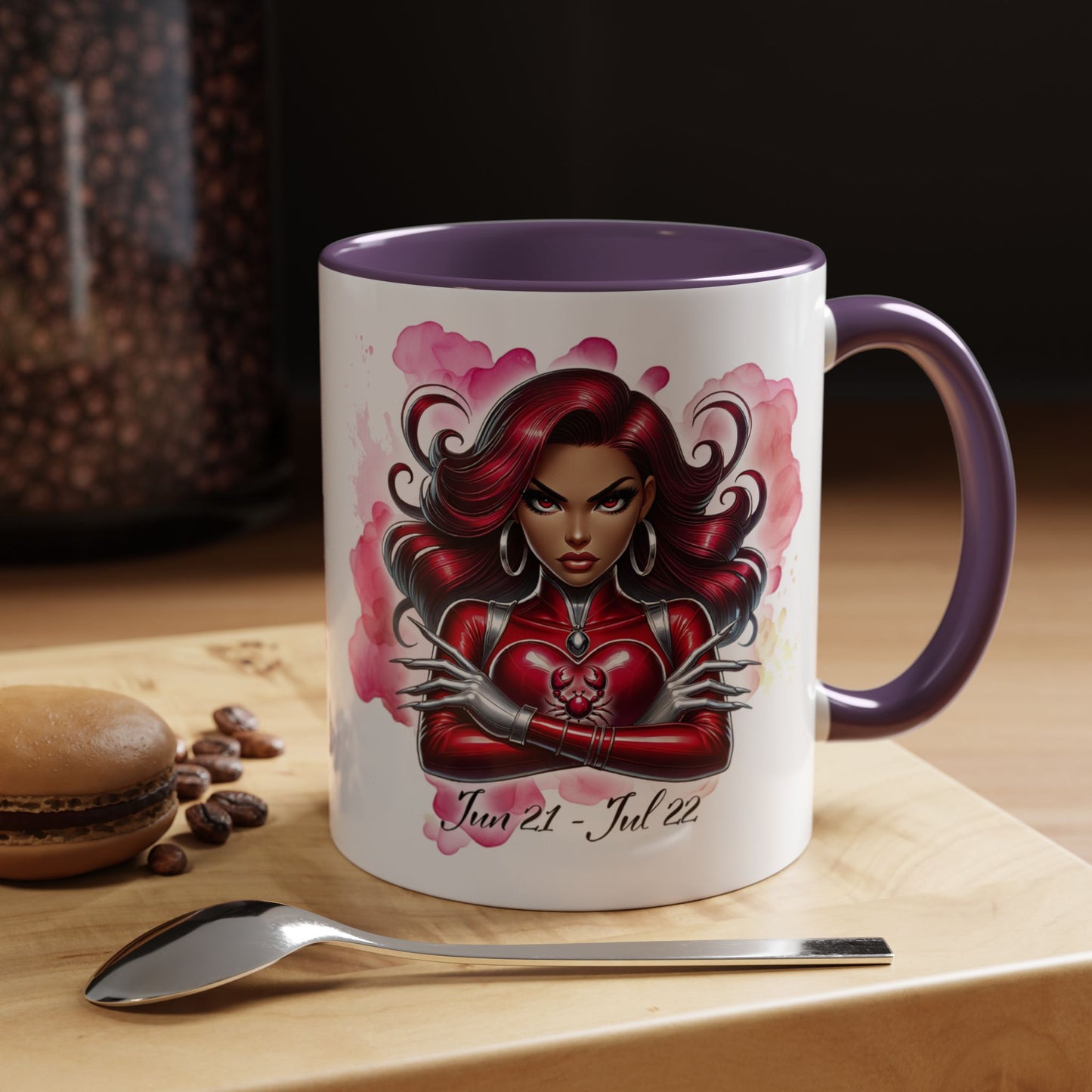 Cancer Zodiac Coffee Mug — Bold Pink Horoscope Design (Jun 21–Jul 22)