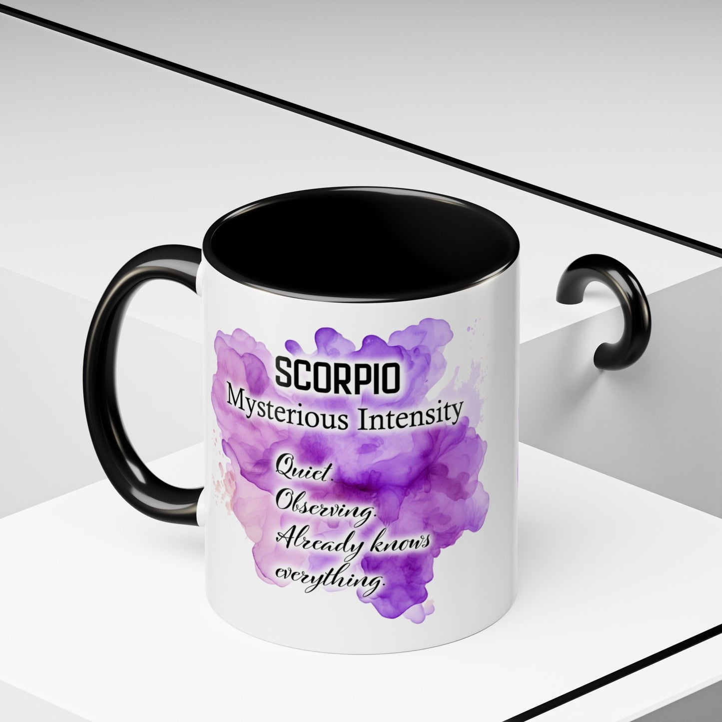 Scorpio Accent Coffee Mug — Zodiac Scorpio Girl Design (Oct 23–Nov 21)