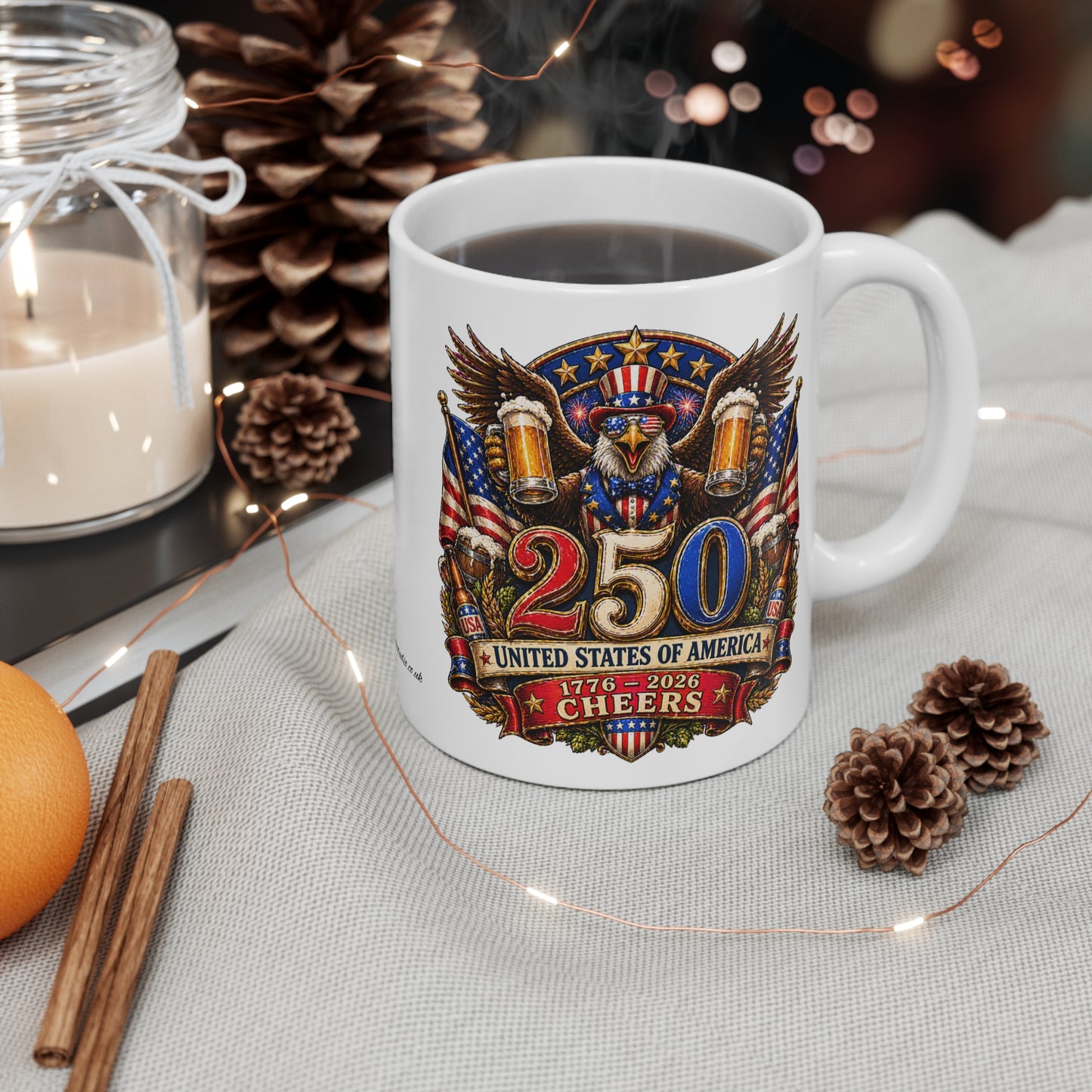 250th Anniversary Patriotic Mug — “25 Cheers” USA Eagle Beer Stein Design