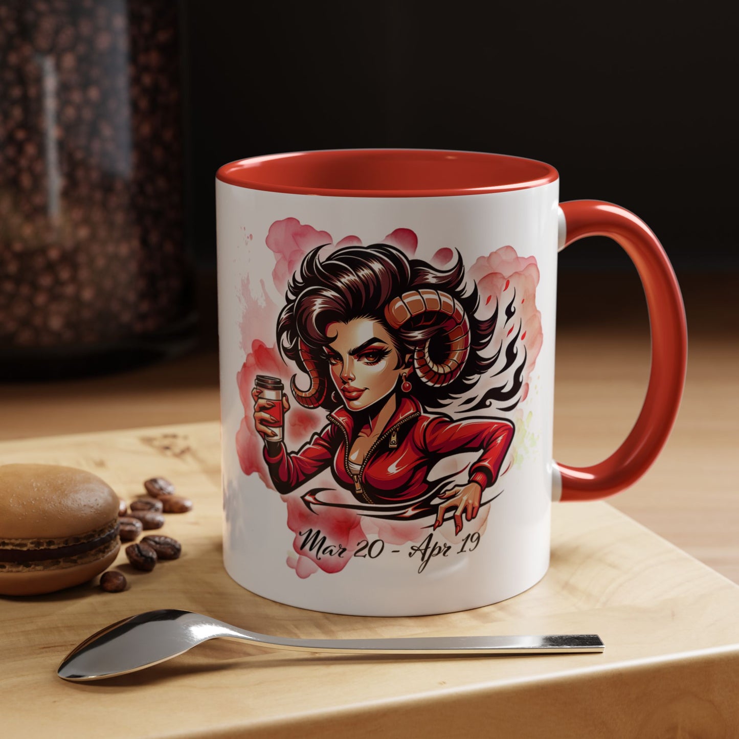 Aries Zodiac Coffee Mug — Fiery Horoscope Design (Mar 20–Apr 19)