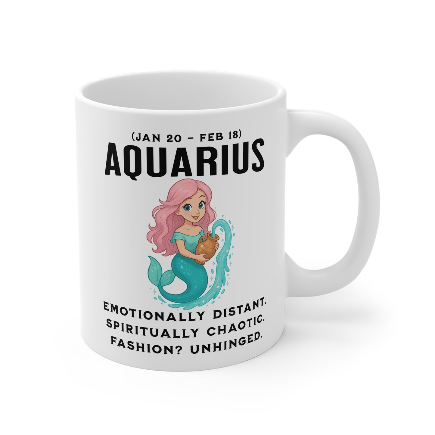 Aquarius Mug — Cute Mermaid Zodiac Coffee Cup