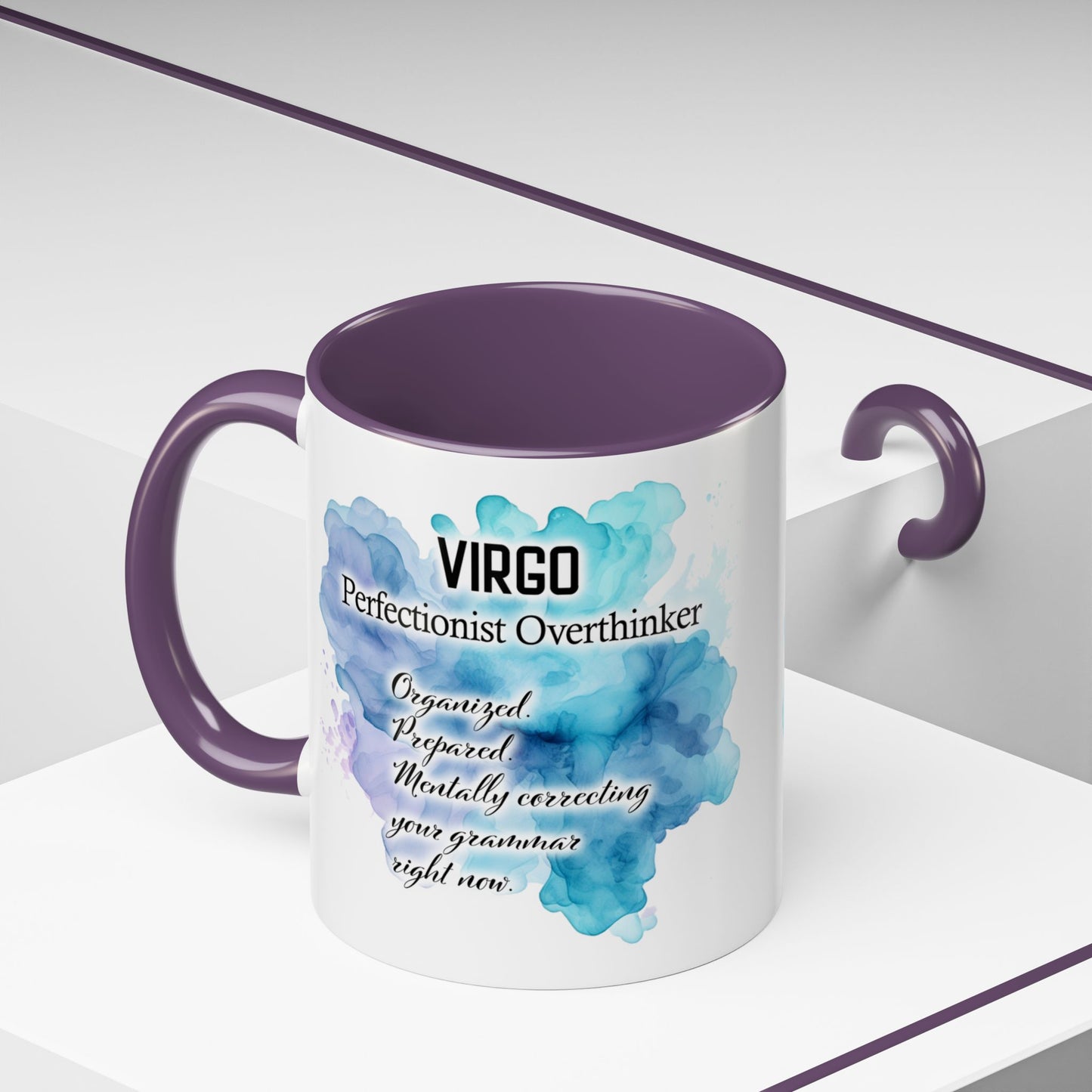 Virgo Zodiac Coffee Mug — "Analytical Overthinker" Accent Mug (Aug 23–Sept 22)