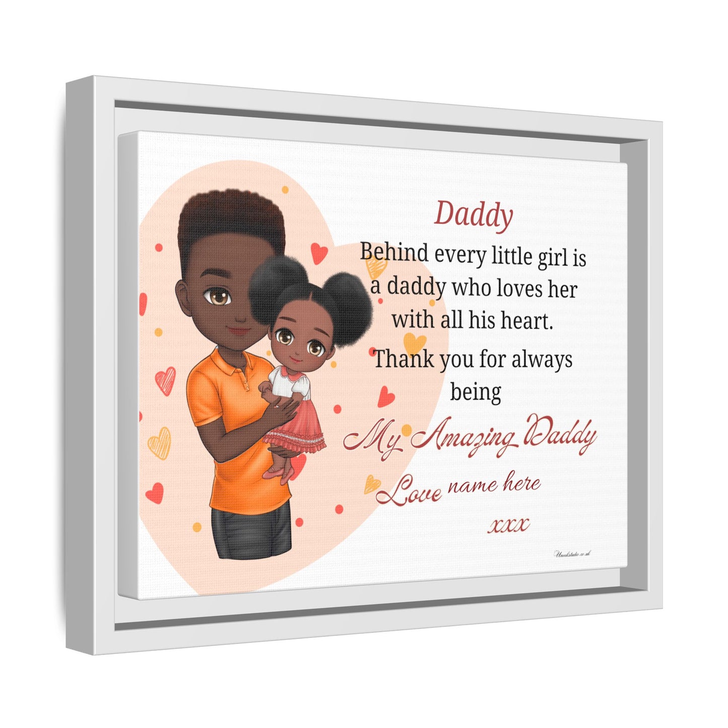 "Daddy, Behind Every Little Girl" Personalized Father’s Day Gift - Framed Canvas Print
