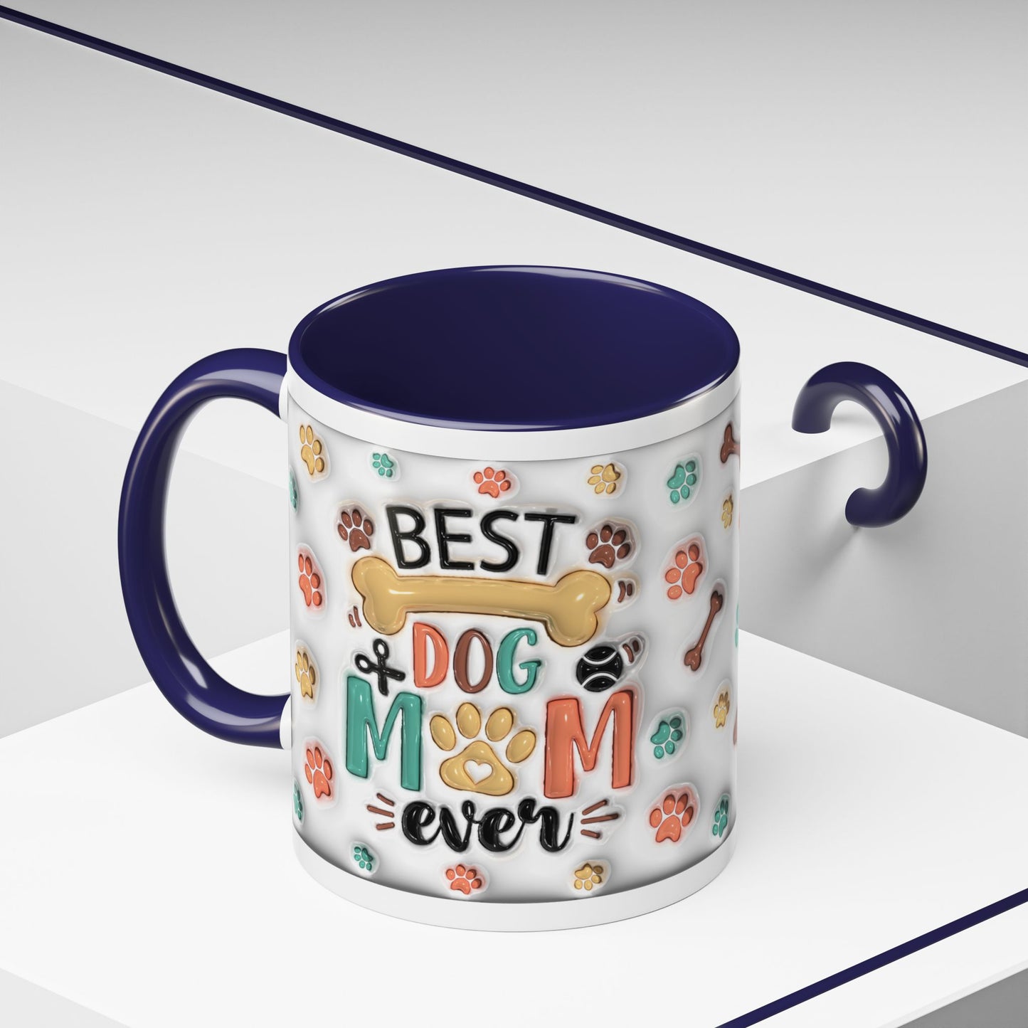 Personalized Puppy Photo Coffee Mug — Cute Paw Print Accent Mug (Custom Name)