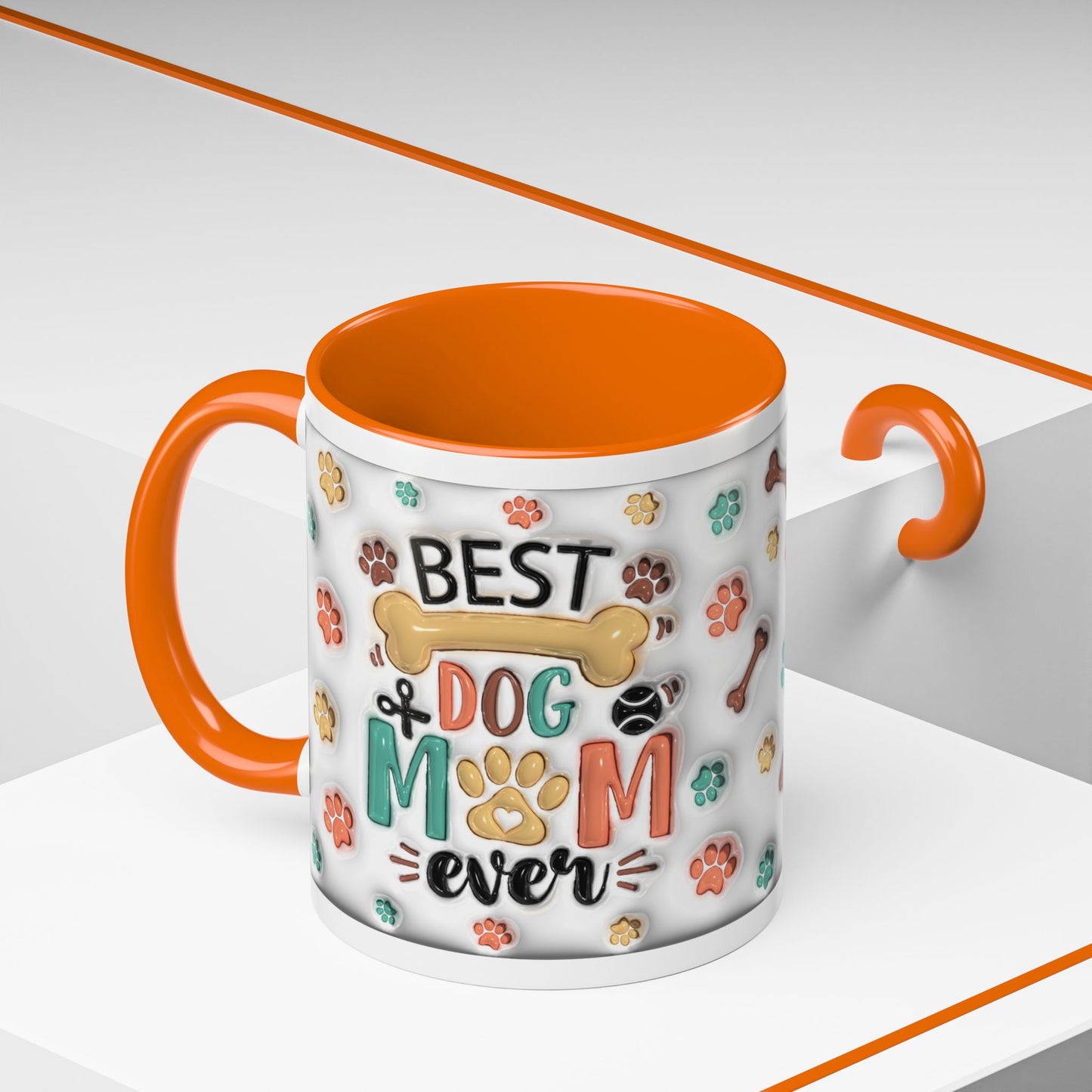 Personalized Puppy Photo Coffee Mug — Cute Paw Print Accent Mug (Custom Name)