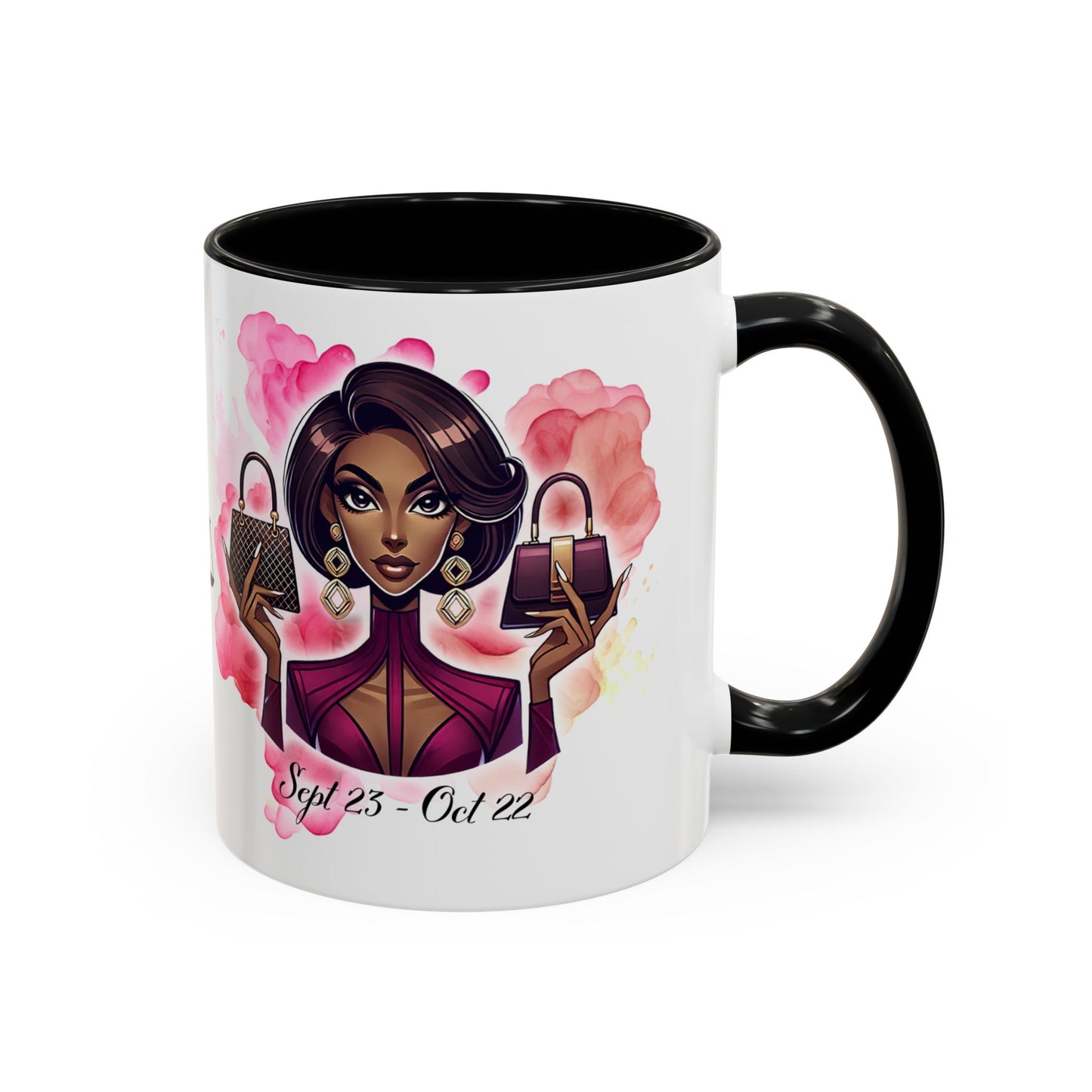 Libra Zodiac Coffee Mug — Elegant Libra Woman Design (Sept 23–Oct 22)