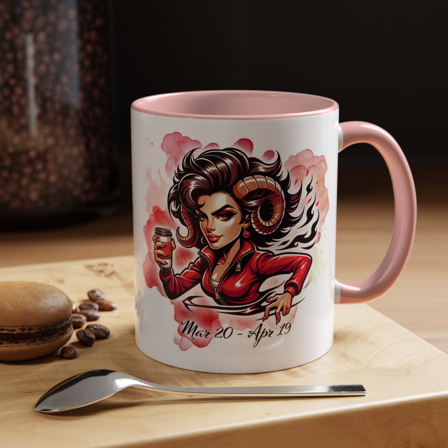 Aries Zodiac Coffee Mug — Fiery Horoscope Design (Mar 20–Apr 19)