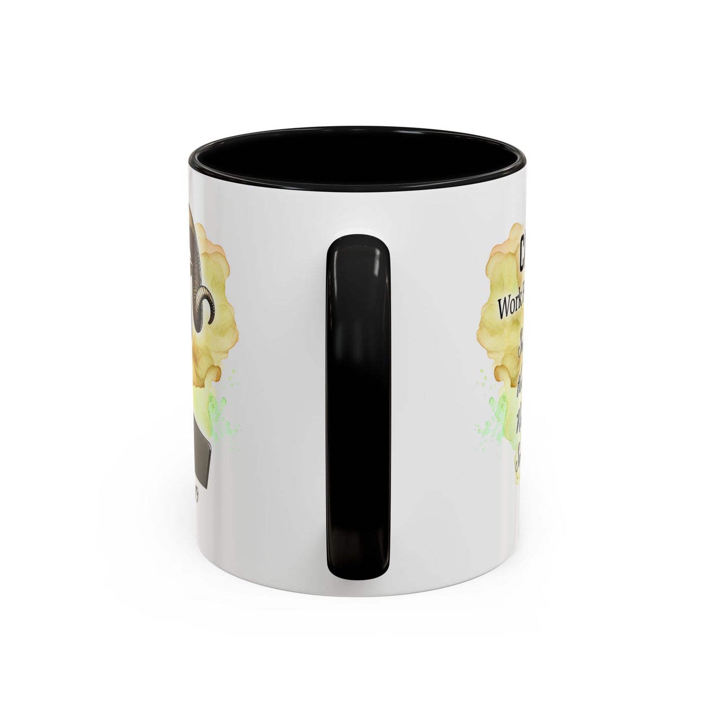 Aries Zodiac Coffee Mug — 'Dec 22 - Jan 19' Ram Girl Accent Mug