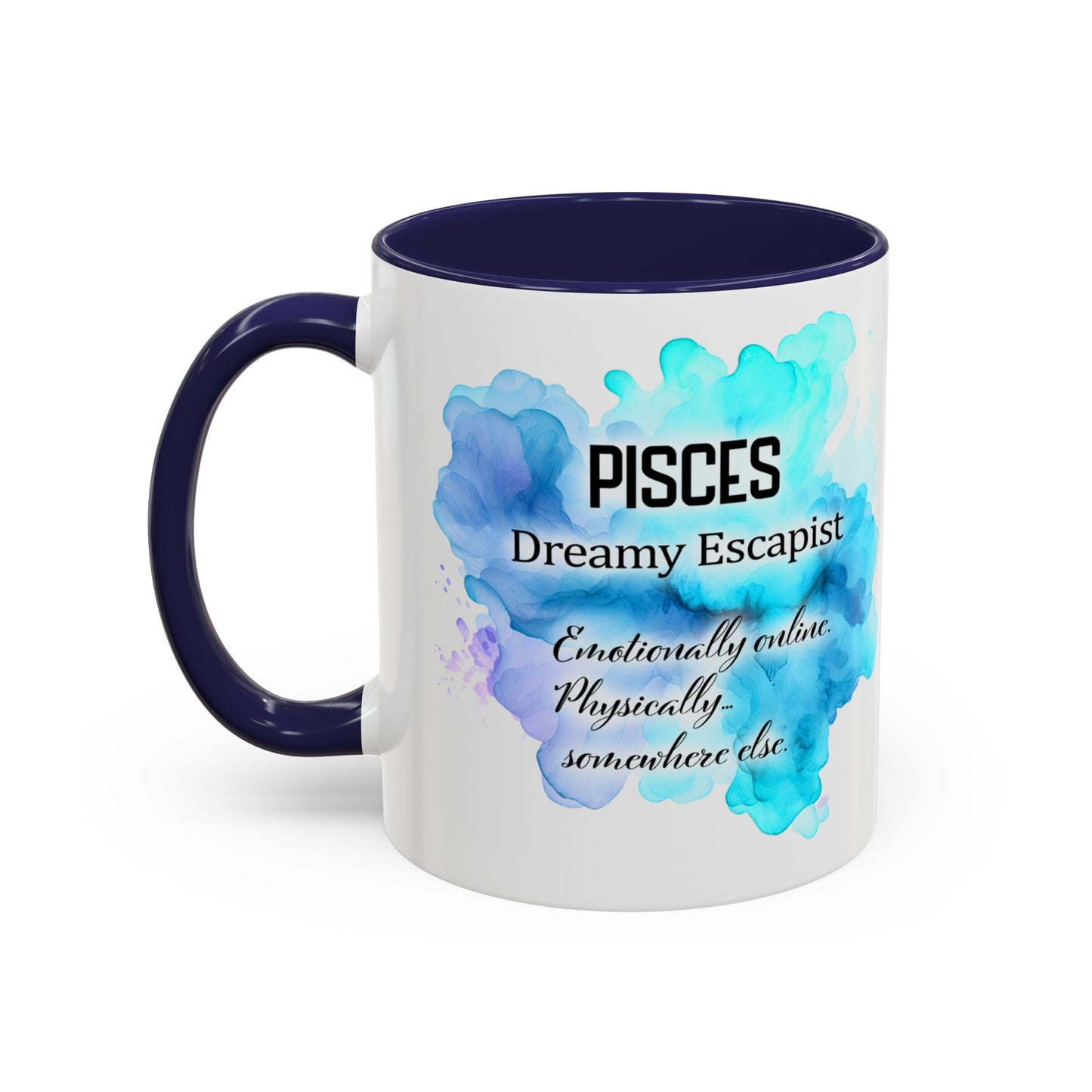 Pisces Zodiac Coffee Mug — Watercolor Mermaid Horoscope Accent Mug (Feb 19–Mar 20)