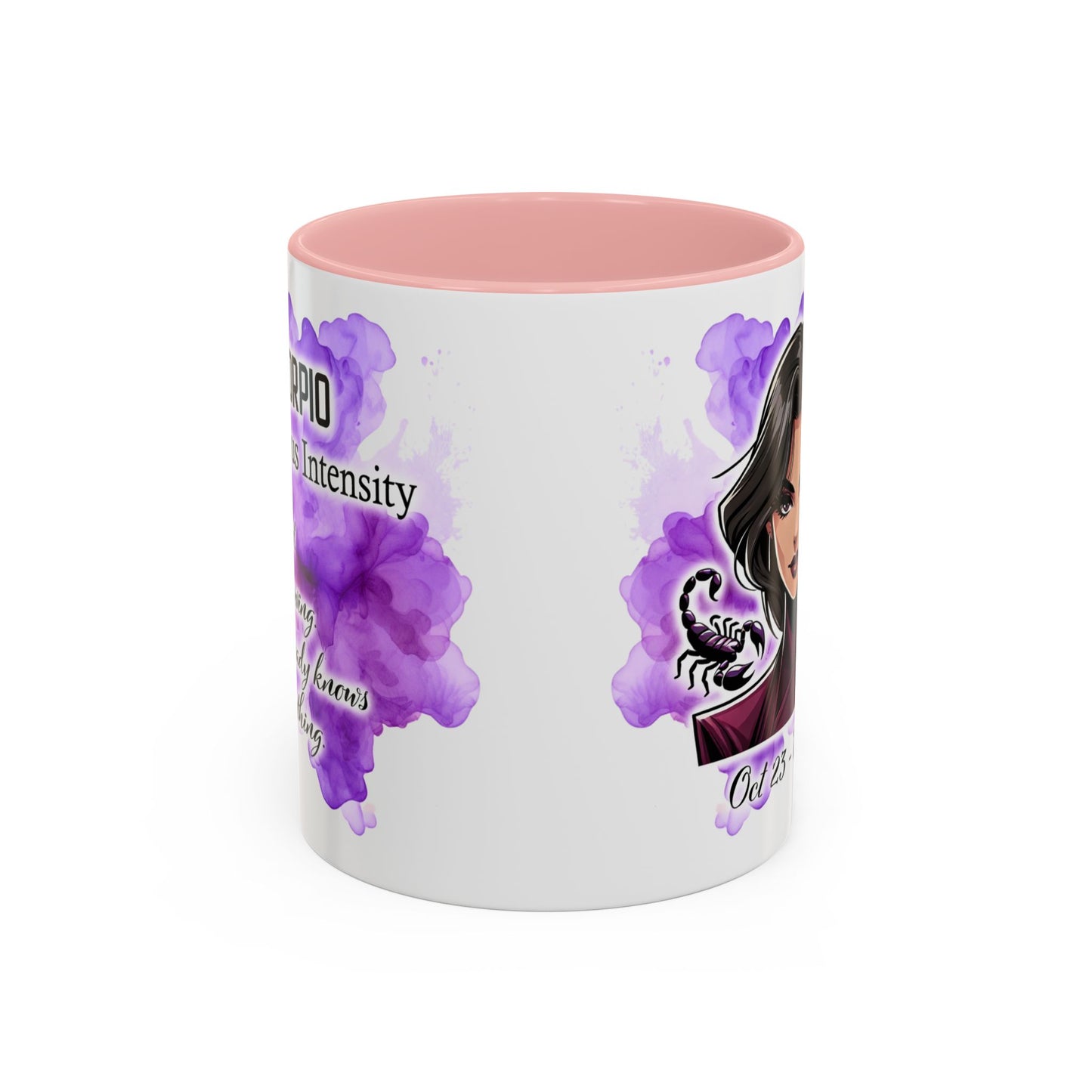 Scorpio Accent Coffee Mug — Zodiac Scorpio Girl Design (Oct 23–Nov 21)
