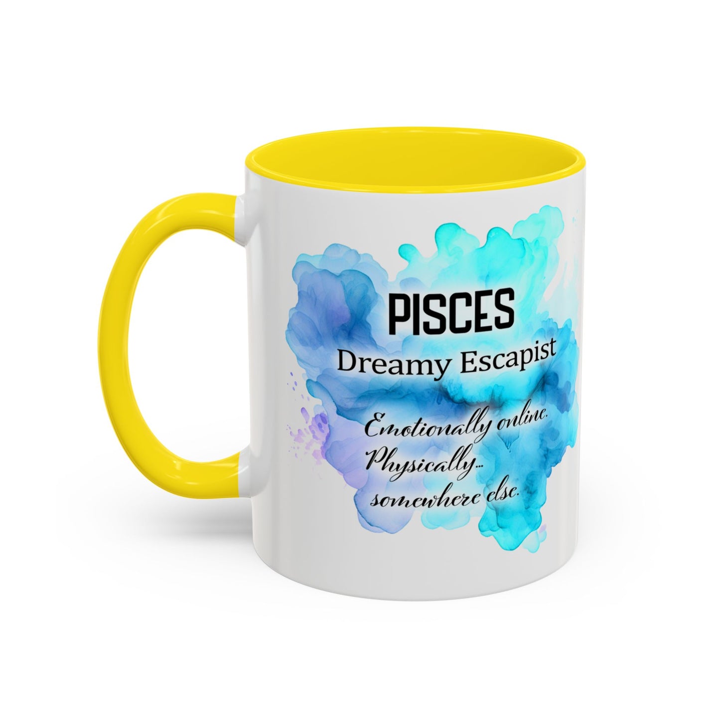 Pisces Zodiac Coffee Mug — Watercolor Mermaid Horoscope Accent Mug (Feb 19–Mar 20)