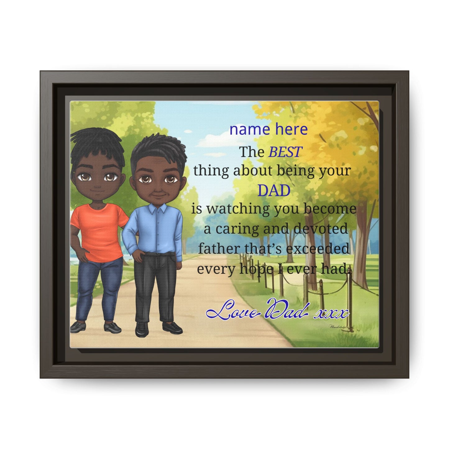 Framed Canvas Print — Personalized 'The Best Thing About Being Your Dad' Father's Day Art