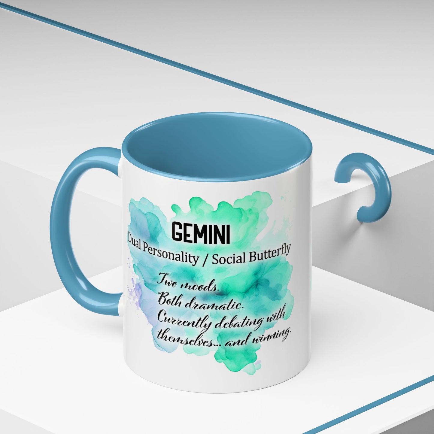 Gemini Zodiac Coffee Mug – May 21–June 20 Astrological Twin Design (Accent 11/15oz)
