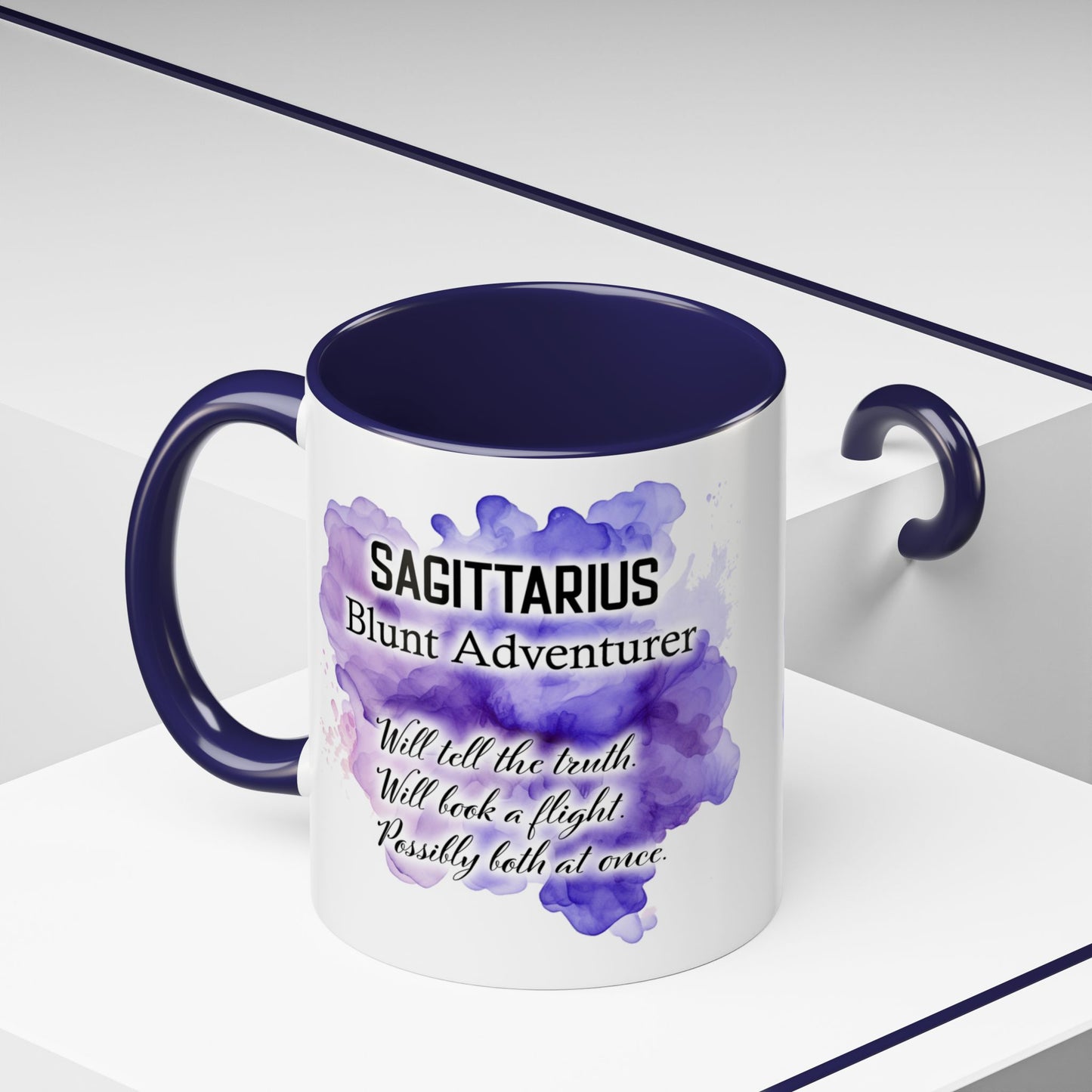 Sagittarius Zodiac Coffee Mug — Archer Girl Illustration, Nov 22–Dec 21