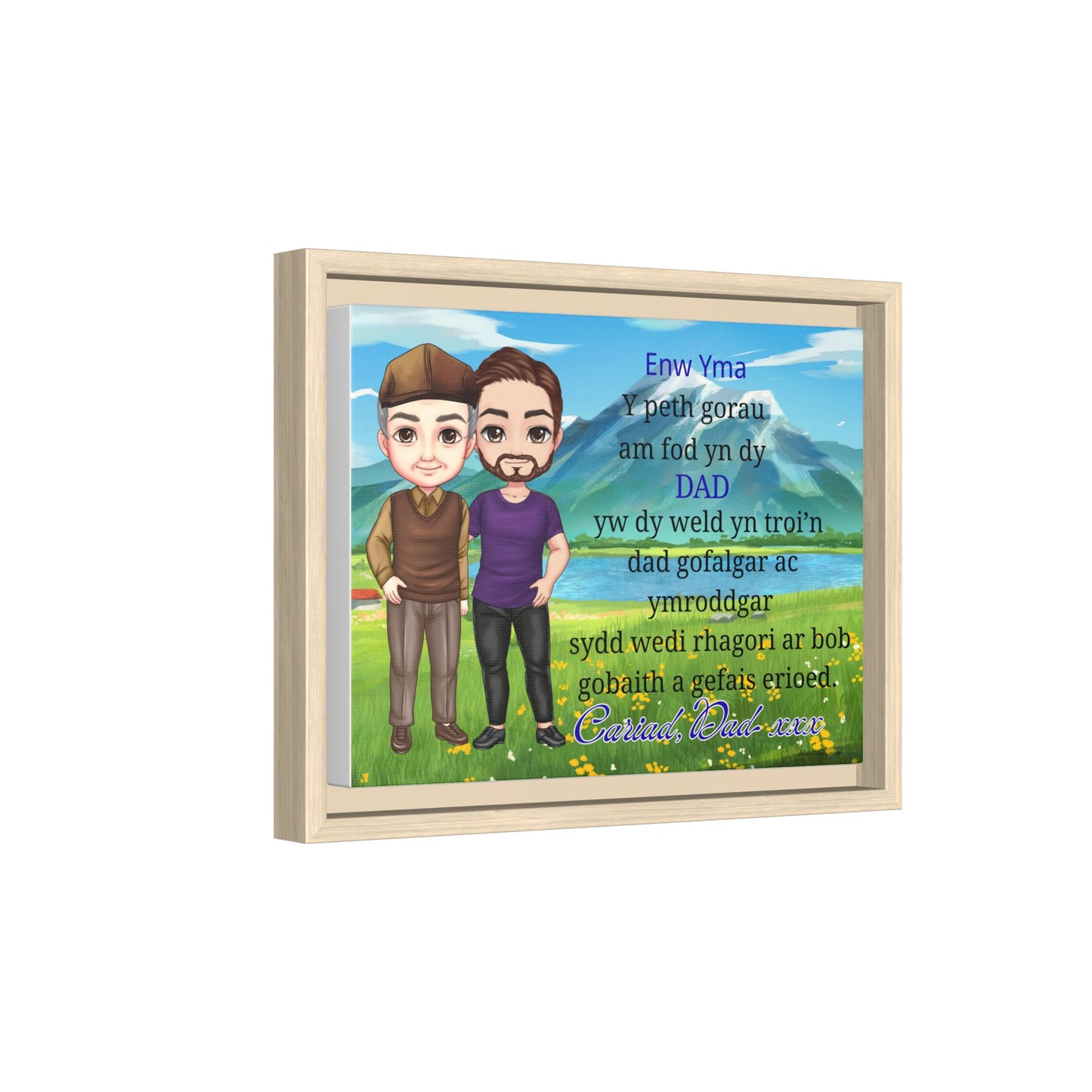 Personalised Welsh Father to Son Canvas | Gift for Son From Dad | Proud Father Welsh Wall Art