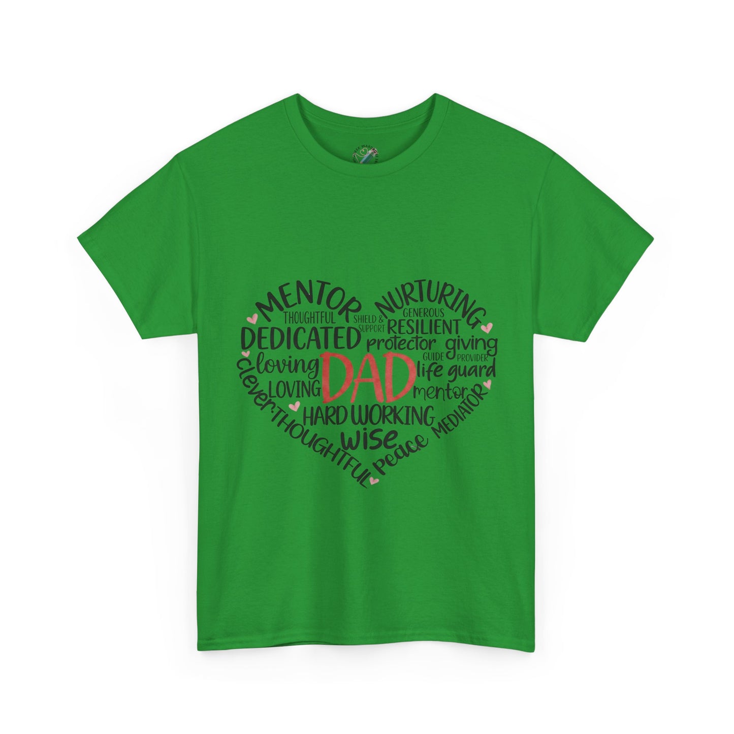 Dad Word Cloud Heart T-Shirt — Father’s Day Gift, Loving & Dedicated Dad Tee
