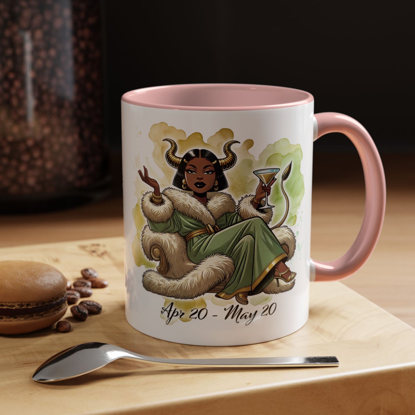 Taurus Coffee Mug — Zodiac Horoscope Mug with 'Apr 20 - May 20' Illustration