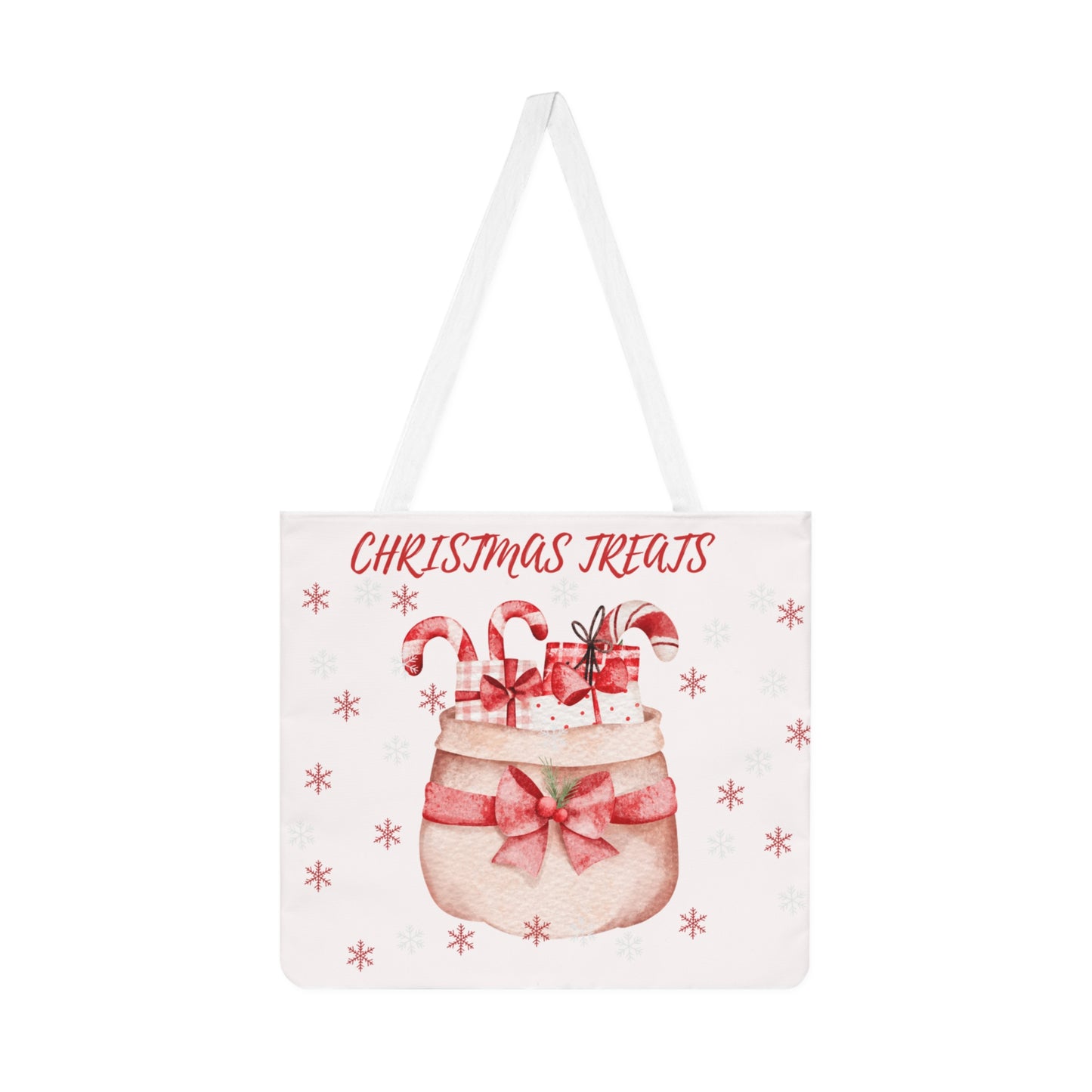 Christmas Treats Tote Bag — Festive Candy Cane Gift Shoulder Tote
