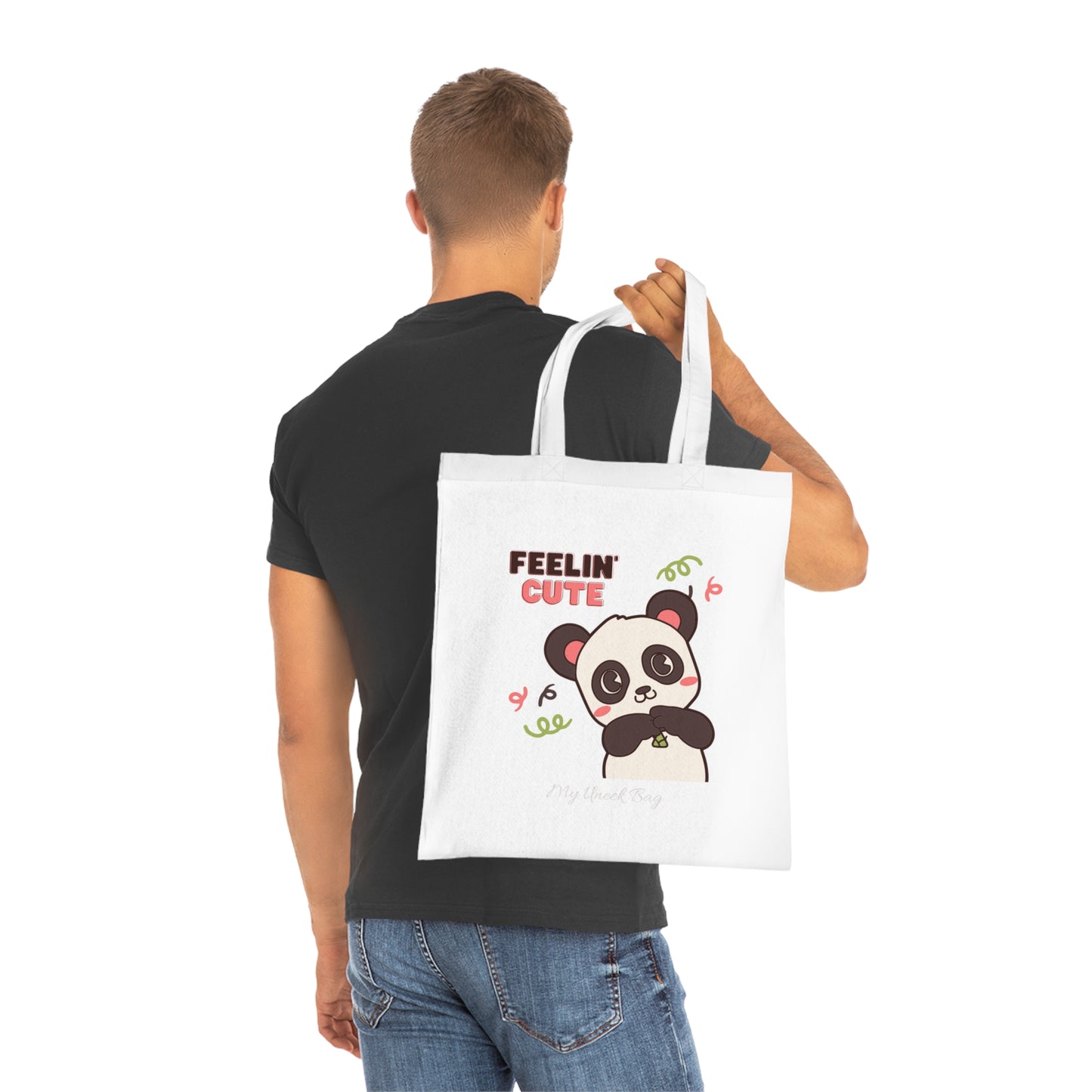 Feelin' Cute Panda Cotton Tote Bag