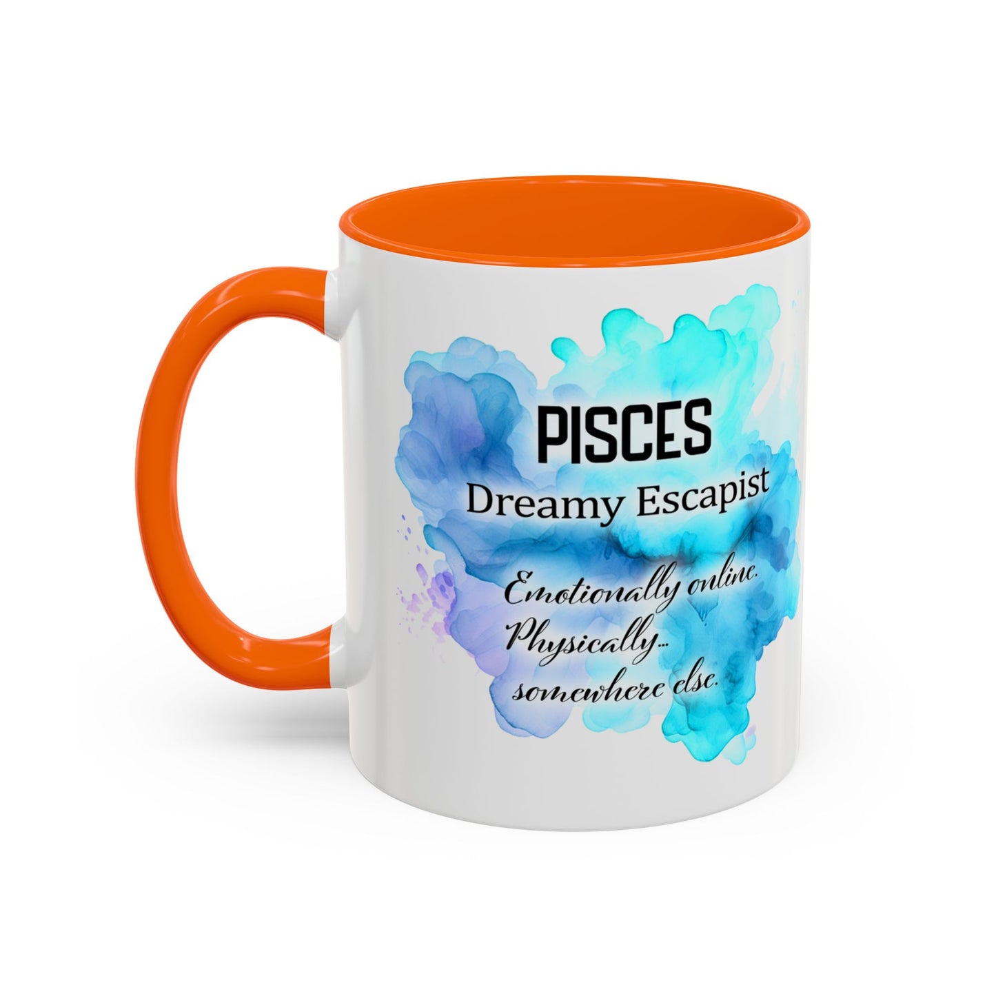 Pisces Zodiac Coffee Mug — Watercolor Mermaid Horoscope Accent Mug (Feb 19–Mar 20)